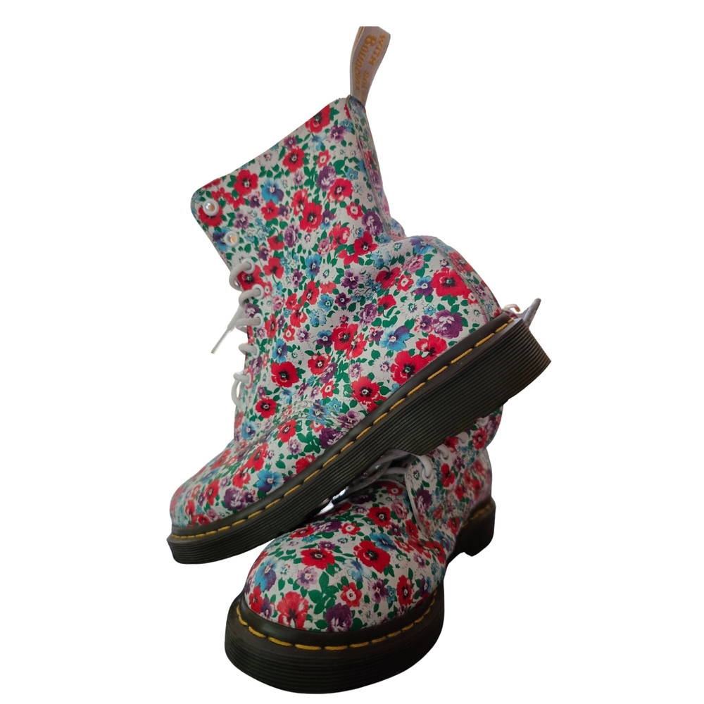 Dr. Martens 1460 Pascal Floral Wild Poppy Women’s Combat Boots – Size 10 - Picture 7 of 7